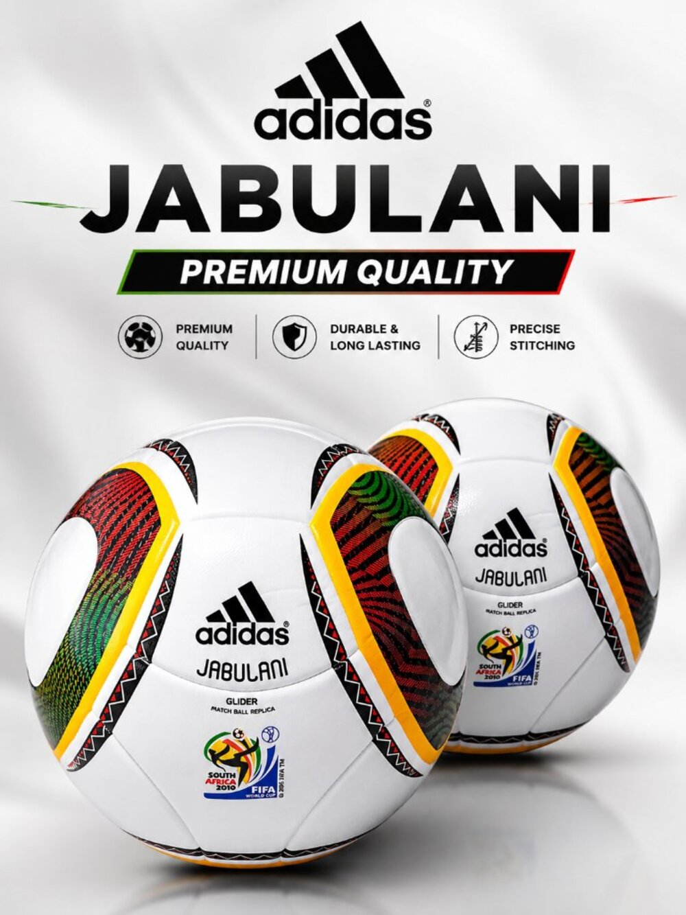 Pack of 2 – Jabulani Soccer Ball FIFA World Cup 2010 Therma Official Match Ball